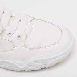 Pre Owned Alexander McQueen White  Leather Oversized Runner Sneakers Size 45