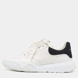 Alexander McQueen White/Black Leather Low Top Sneakers Size 45