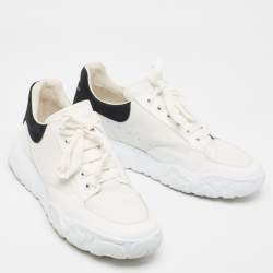 Alexander McQueen White/Black Leather Low Top Sneakers Size 45