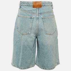 مملوكة مسبقًا Alexander Wang Vintage Faded Indigo Denim Shorts M Waist 32"