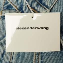 مملوكة مسبقًا Alexander Wang Vintage Faded Indigo Denim Shorts M Waist 32"
