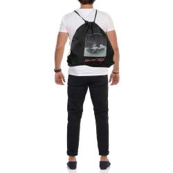 Alexander Wang Black Nylon Slow and Steady Wallie Gym Sack Backpack