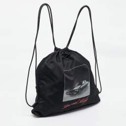 Alexander Wang Black Nylon Slow and Steady Wallie Gym Sack Backpack