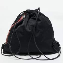 Alexander Wang Black Nylon Slow and Steady Wallie Gym Sack Backpack