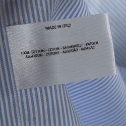 Alfred Dunhill Blue and White Striped Peter Business Shirt XL