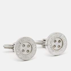 Alfred Dunhill Button Sterling Silver Cufflinks