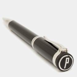 Pre Owned Alfred Dunhill Black Resin Silver Tone Ballpoint Pen