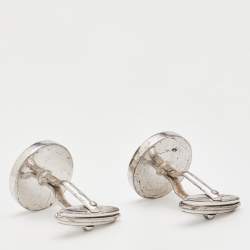 Alfred Dunhill Blue Stone Silver Tone Cufflinks