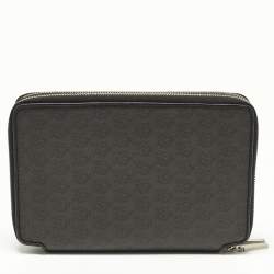 Dunhill Grey/Black Monogram Coated Canvas and Leather Travel Organizer