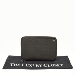 Dunhill Grey/Black Monogram Coated Canvas and Leather Travel Organizer