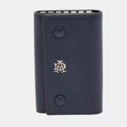 Dunhill Navy Blue Leather Logo Key Case