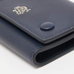 Dunhill Navy Blue Leather Logo Key Case