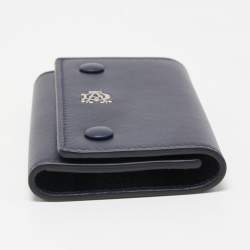 Dunhill Navy Blue Leather Logo Key Case