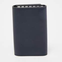 Dunhill Navy Blue Leather Logo Key Case