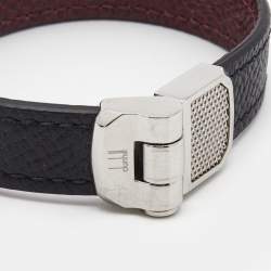 Dunhill Deco Leather Silver Tone Bracelet