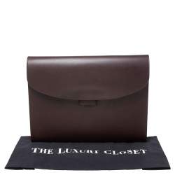 Alfred Dunhill Dark Brown Leather Flap Document Case