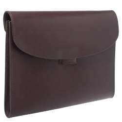 Alfred Dunhill Dark Brown Leather Flap Document Case