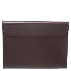 Alfred Dunhill Dark Brown Leather Flap Document Case