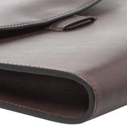 Alfred Dunhill Dark Brown Leather Flap Document Case