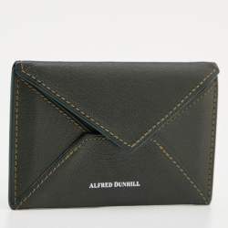 Alfred Dunhill Green Leather Flap Card Case