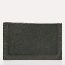 Alfred Dunhill Green Leather Flap Card Case