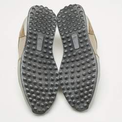 Pre Owned Alfred Dunhill Multicolor Leather and Mesh Radial Runner Sneakers Size 46