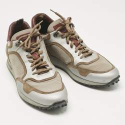 Pre Owned Alfred Dunhill Multicolor Leather and Mesh Radial Runner Sneakers Size 46