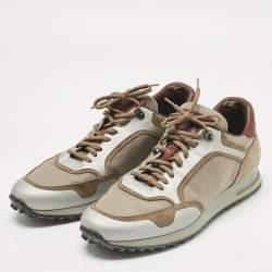 Pre Owned Alfred Dunhill Multicolor Leather and Mesh Radial Runner Sneakers Size 46