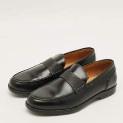 Pre Owned Alfred Dunhill Size 41 Black Leather Loafers