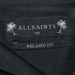Pre Owned All Saints Black Floral Print Crepe Goodluck LS Shirt S