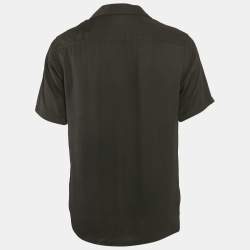 All Saints Black Gabardine Relaxed Fit Button Front Shirt XS