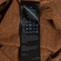 Pre Owned All Saints Brown Logo Embroidered Wool Knit Polo Pullover M