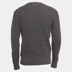 Pre Owned All Saints Grey Waffle Knit Crew Neck Wells Pullover S