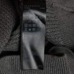 Pre Owned All Saints Grey Waffle Knit Crew Neck Wells Pullover S