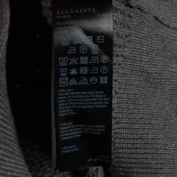 Pre Owned All Saints Grey Waffle Knit Crew Neck Wells Pullover S