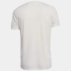 Pre Owned All Saints Off-White Cotton V-Neck T-Shirt M