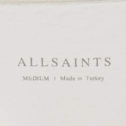 Pre Owned All Saints Off-White Cotton V-Neck T-Shirt M