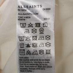 Pre Owned All Saints Off-White Cotton V-Neck T-Shirt M