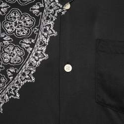 Pre Owned All Saints Black Paisley Print Crepe Short Sleeve Shirt S
