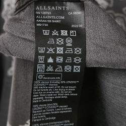 Pre Owned All Saints Black Paisley Print Crepe Short Sleeve Shirt S