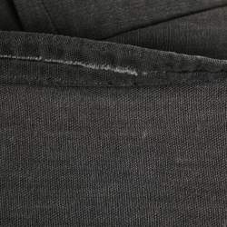 Pre Owned All Saints Dark Grey Distressed Denim Half Sleeve Button Front Shirt XL