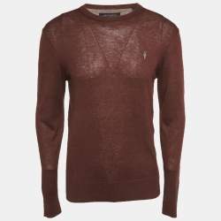 مملوكة مسبقًا All Saints Brown Knit Nomo Crewneck Sweatshirt M