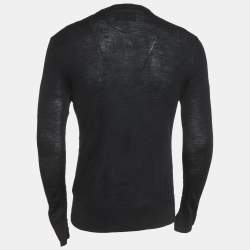 Pre Owned All Saints Black Black Merino Wool Moda Crew Sweatshirt S