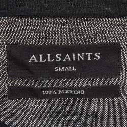 Pre Owned All Saints Black Black Merino Wool Moda Crew Sweatshirt S