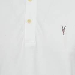 Pre Owned All Saints قميص قطني بيكيه أبيض بأكمام قصيرة مقاس متوسط