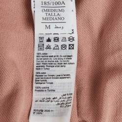 Pre Owned All Saints Dusky Pink Cotton Pique Short Sleeve Polo T-Shirt M 