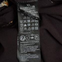Pre Owned All Saints Black Printed Poplin Button Front Daisy Shirt XL 