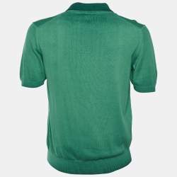 Pre Owned Altea Green Ombre Cotton Knit Polo T-Shirt L