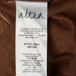 Pre Owned تي شيرت بولو ألتيا محبوك بلونين بني كبير