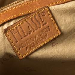 Pre Owned Alviero Martini 1A Classe Brown Geo Coated Canvas Weekender Bag